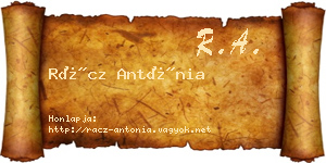 Rácz Antónia névjegykártya