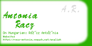 antonia racz business card